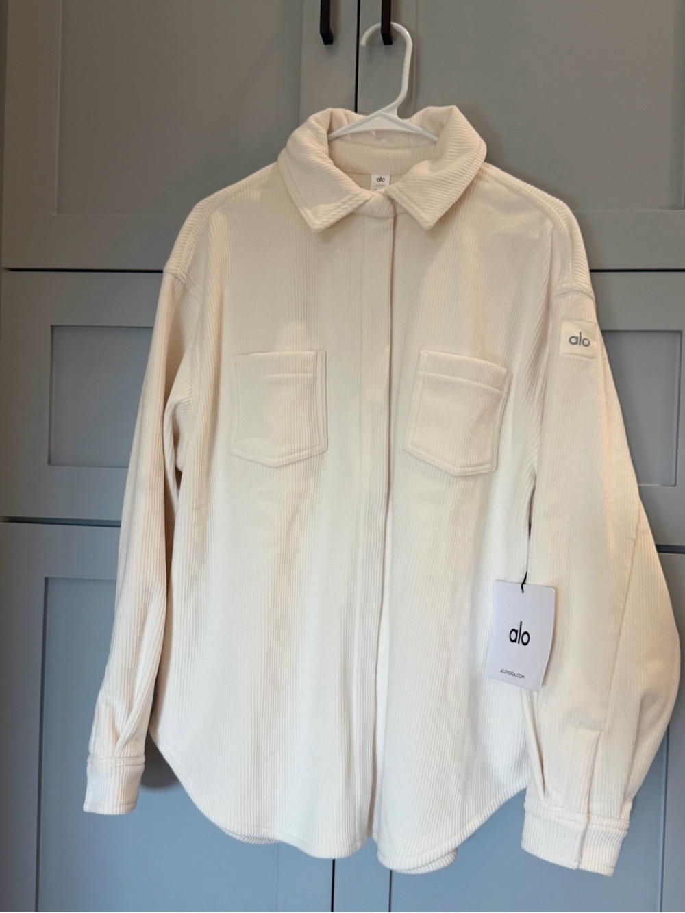 ALO Yoga Cream Corduroy Utility Shacket